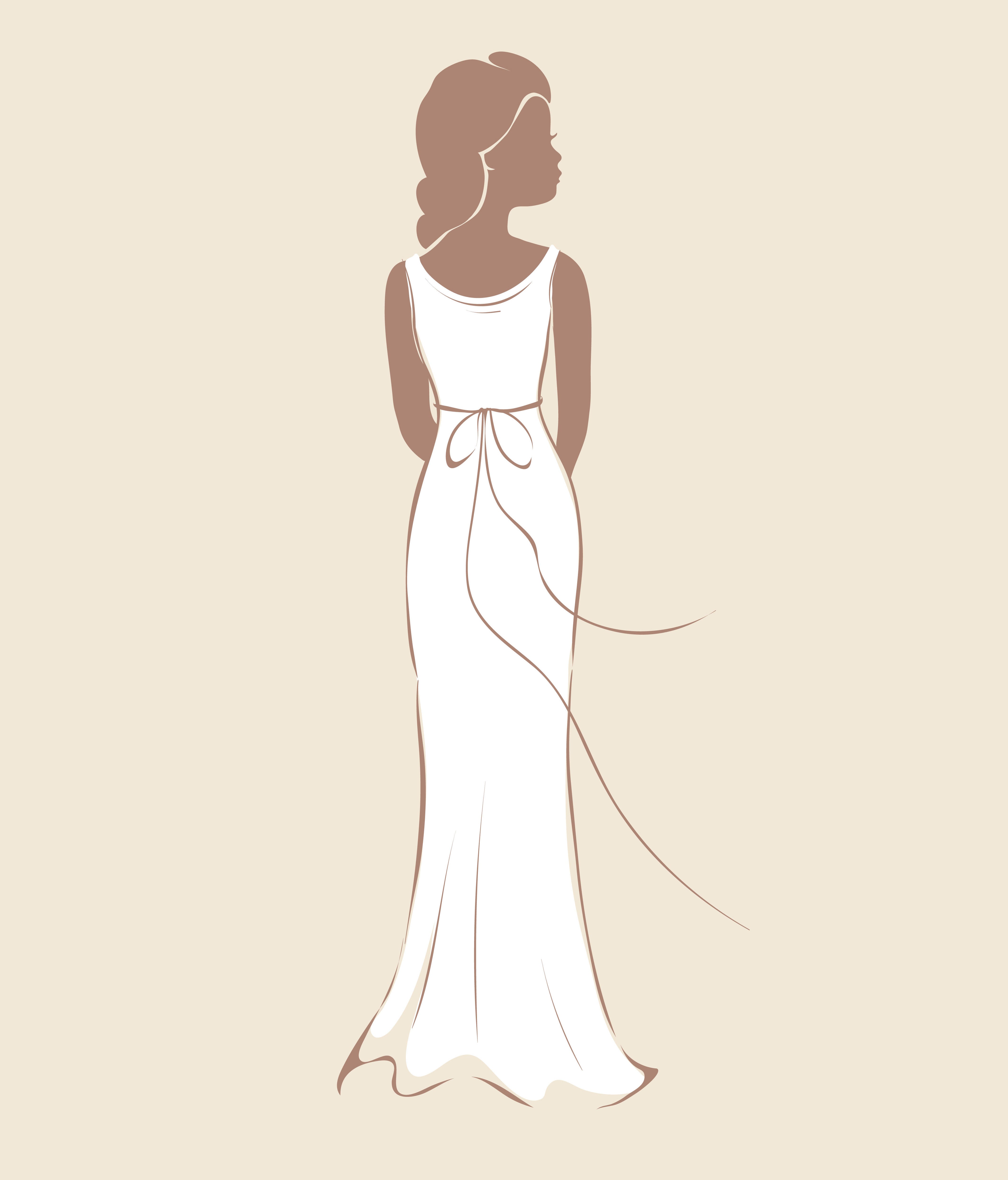 Column style wedding dress clean only without preservation box