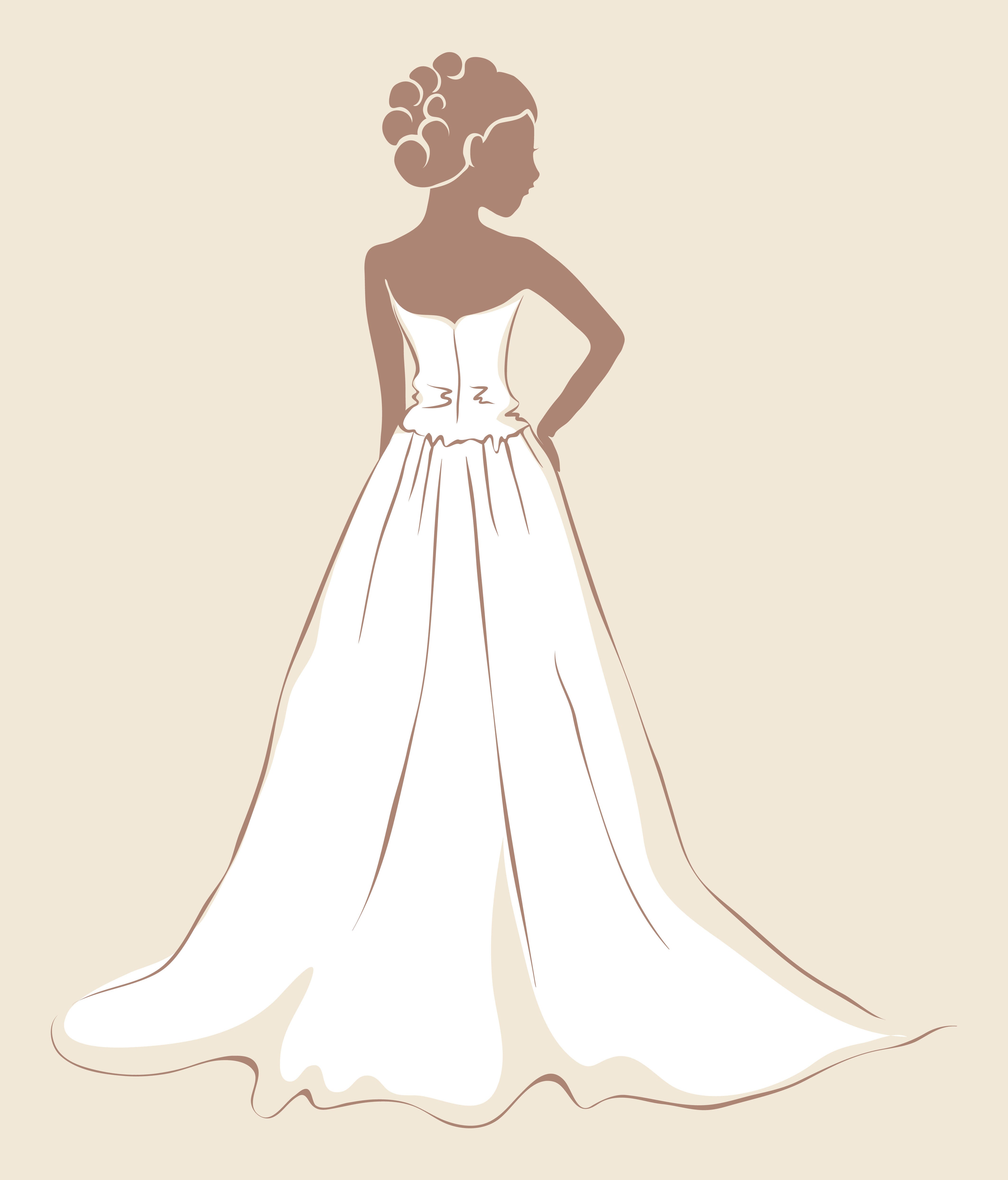 A-line style wedding dress including presentation box